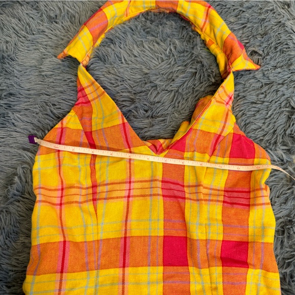 Y2K plaid yellow and pink dress 🌟 2 Broke girls style - Picture 5 of 6